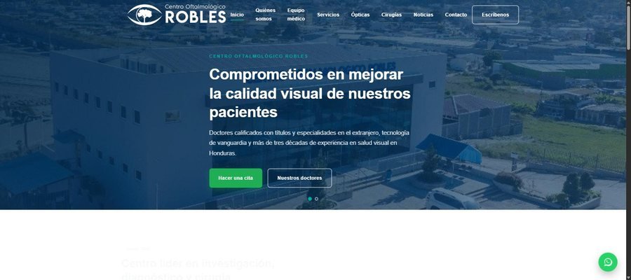 Centro Oftalmológico Robles — captura real del sitio